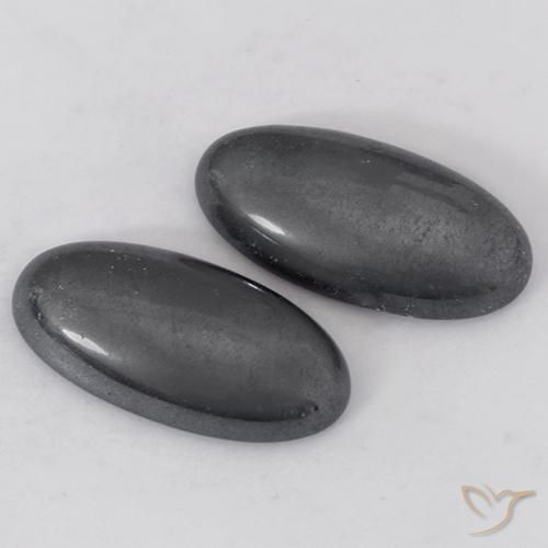 Gemme di Ematite Grigio naturale da 17.96 ct, Ovale, Opaco