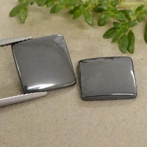 Ematite naturale grigio da 9,68 ct, quadrato, opaco