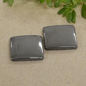 Ematite naturale grigio da 9,68 ct, quadrato, opaco
