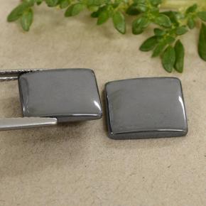Ematite naturale grigio da 9,68 ct, quadrato, opaco