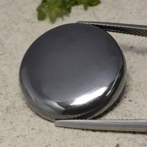 Ematite naturale grigio da 41,40 ct, taglio rotondo, opaco