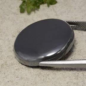 Ematite naturale grigio da 41,40 ct, taglio rotondo, opaco