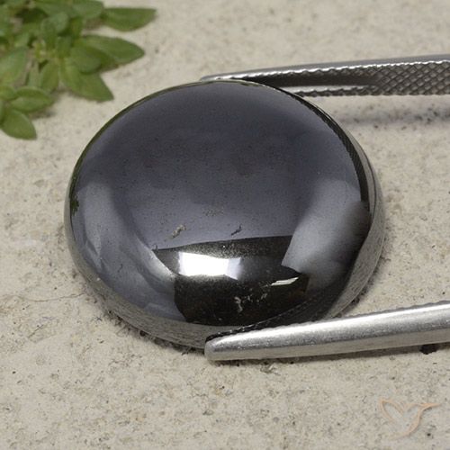 33.63ct Naturale Grigio scuro Ematite, Rotondo, Opaco