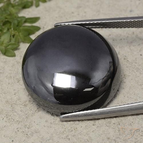 41.15ct Naturale Grigio nero Ematite, Rotondo, Opaco