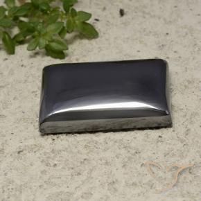 Ematite Grigio nero naturale da 19.53 ct, Taglio a baguette, Opaco