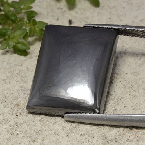 23.96ct Naturale Grigio nero Ematite, Taglio a baguette, Opaco