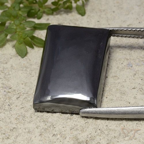 22.13ct Naturale Grigio nero Ematite, Taglio a baguette, Opaco