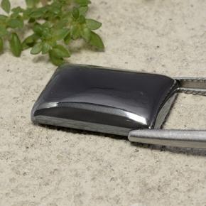 Ematite Grigio nero naturale da 18.55 ct, Taglio a baguette, Opaco
