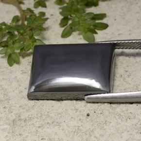 Ematite naturale grigio da 23,59 ct, baguette, opaco