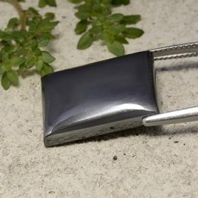 Ematite naturale grigio da 23,59 ct, baguette, opaco