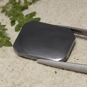 Ematite Grigio nero naturale da 19.27 ct, Taglio smeraldo, Opaco