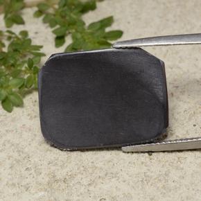 Ematite naturale grigio da 12,05 ct, taglio smeraldo, opaco