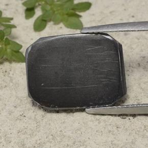 Ematite naturale grigio da 11,97 ct, taglio smeraldo, opaco