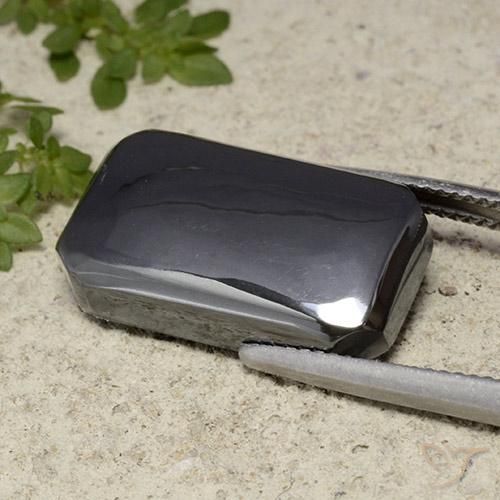 Ematite Grigio nero naturale da 21.68 ct, Ottagonale / Taglio smeraldo, Opaco