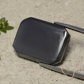Ematite Grigio scuro naturale da 20.32 ct, Ottagonale / Taglio smeraldo, Opaco