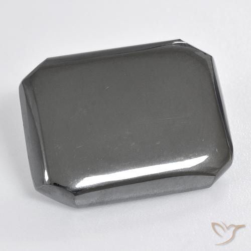 18.98ct Naturale Grigio medio Ematite, Taglio smeraldo, Opaco