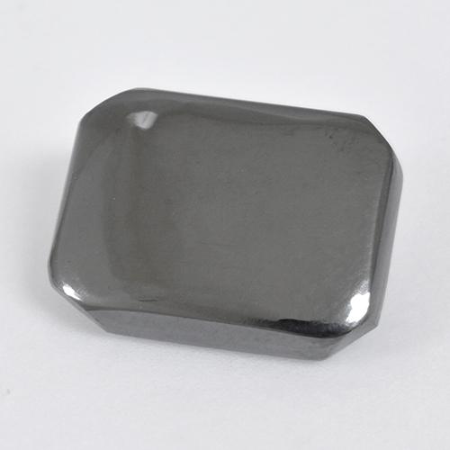 Ematite naturale grigio da 10,46 ct, taglio smeraldo, opaco