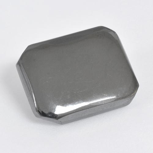 Ematite naturale grigio da 10,46 ct, taglio smeraldo, opaco
