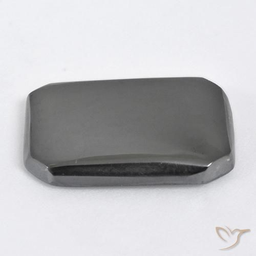 Ematite Grigio argento naturale da 19.55 ct, Ottagonale / Taglio smeraldo, Opaco