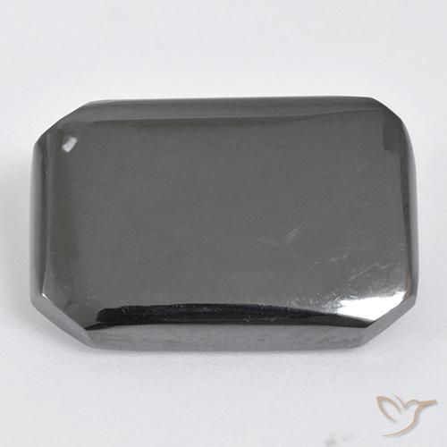 19.94ct Naturale Grigio medio Ematite, Taglio smeraldo, Opaco