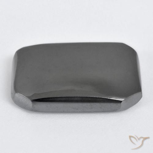 Ematite Grigio medio naturale da 21.90 ct, Ottagonale / Taglio smeraldo, Opaco