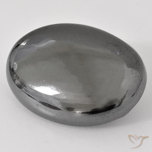 Ematite Grigio argento naturale da 33.54 ct, Ovale, Opaco