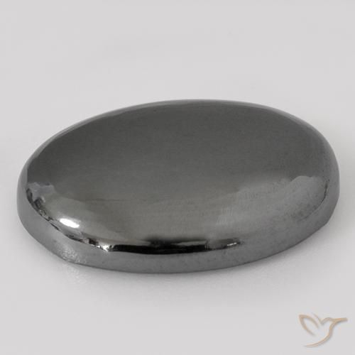 Ematite Grigio argento naturale da 33.54 ct, Ovale, Opaco