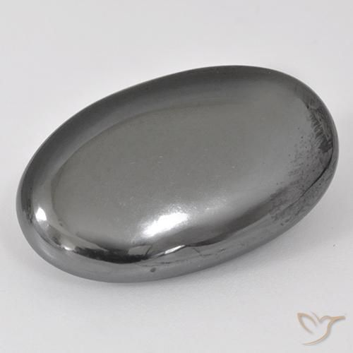 27.13ct Naturale Grigio medio Ematite, Ovale, Opaco