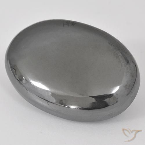 Ematite Grigio medio naturale da 32.02 ct, Ovale, Opaco