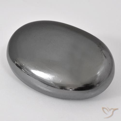 Ematite Grigio argento naturale da 34.18 ct, Ovale, Opaco