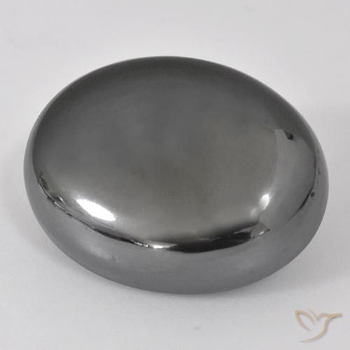 38.37ct Naturale Grigio argento Ematite, Ovale, Opaco