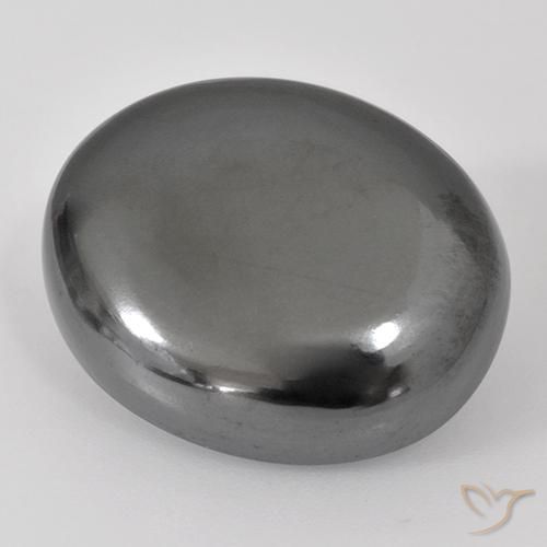 Ematite Grigio argento naturale da 25.50 ct, Ovale, Opaco