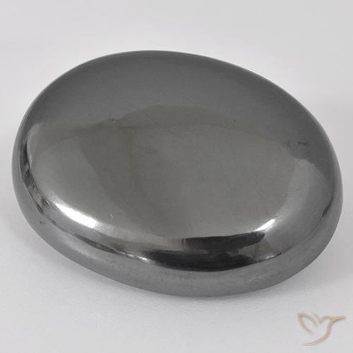 Ematite Grigio argento naturale da 38.87 ct, Ovale, Opaco