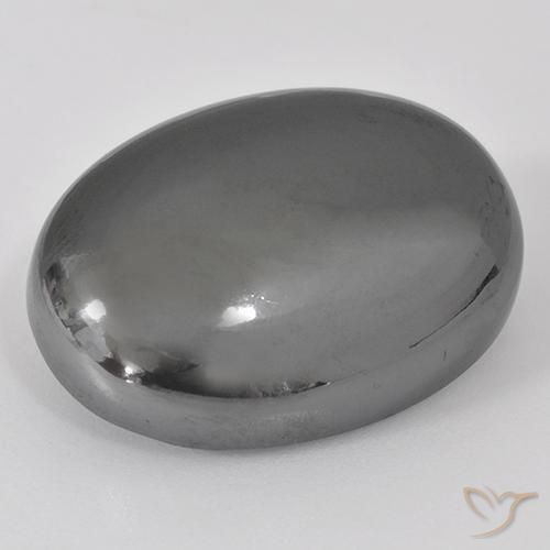 41.28ct Naturale Grigio argento Ematite, Ovale, Opaco