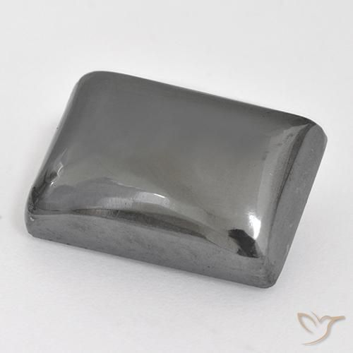 Ematite naturale grigio da 13,85 ct, baguette, opaco