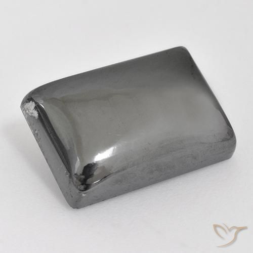 Ematite naturale grigio da 13,85 ct, baguette, opaco