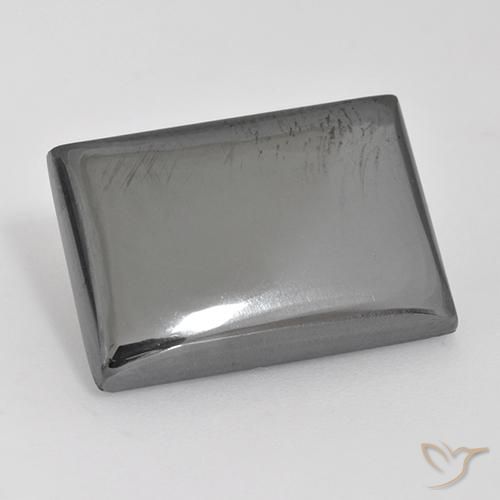 20.24ct Naturale Grigio argento Ematite, Taglio a baguette, Opaco