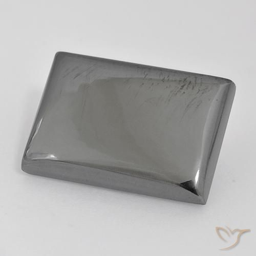 Ematite Grigio argento naturale da 20.24 ct, Taglio a baguette, Opaco