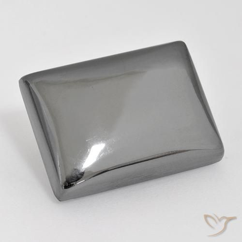 Ematite Grigio medio naturale da 26.82 ct, Taglio a baguette, Opaco
