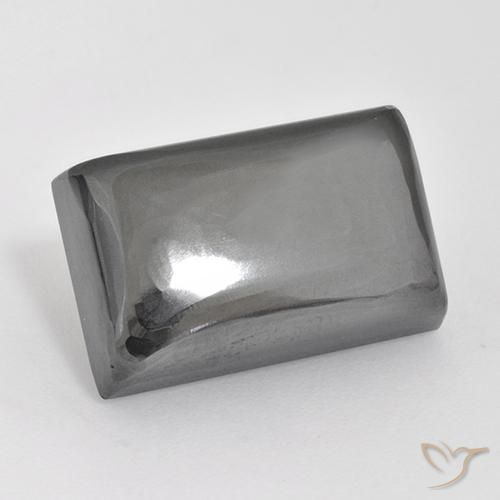 Ematite Grigio argento naturale da 19.79 ct, Taglio a baguette, Opaco