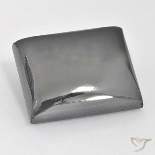 Ematite Grigio argento naturale da 28.12 ct, Taglio a baguette, Opaco