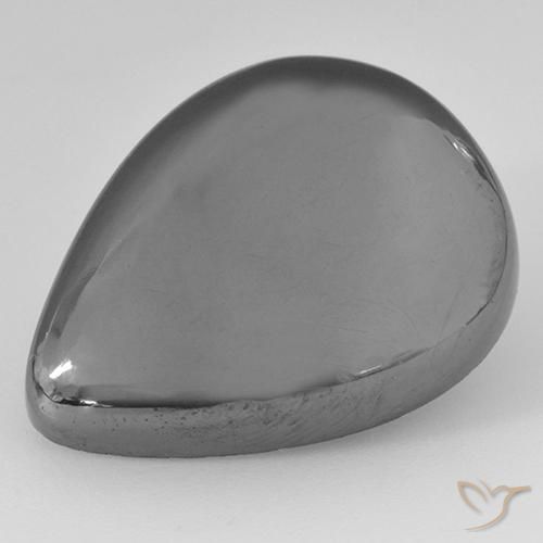 33.97ct Naturale Grigio argento Ematite, Forma a pera, Opaco