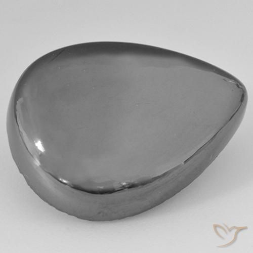 Ematite Grigio argento naturale da 33.97 ct, Forma a pera, Opaco