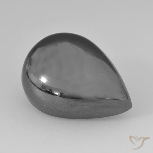Ematite Grigio naturale da 31.32 ct, Forma a pera, Opaco