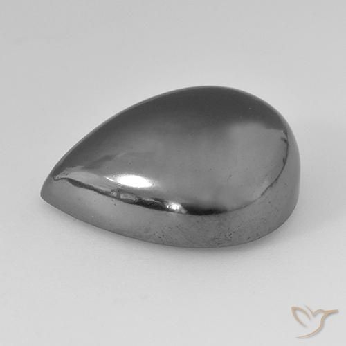 Ematite Grigio naturale da 31.32 ct, Forma a pera, Opaco