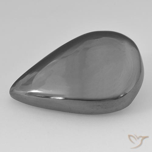 Ematite Grigio medio naturale da 26.52 ct, Forma a pera, Opaco