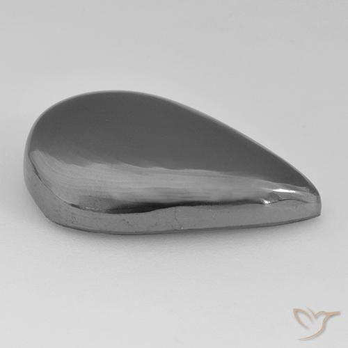Ematite Grigio medio naturale da 26.52 ct, Forma a pera, Opaco