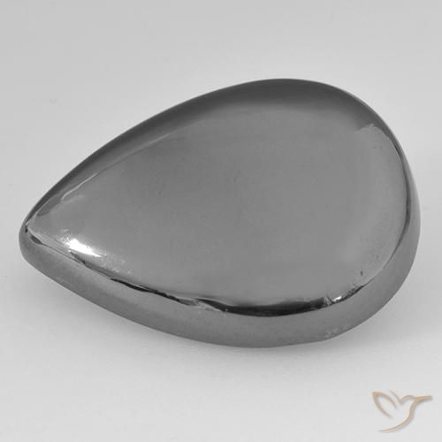 31.03ct Naturale Grigio argento Ematite, Forma a pera, Opaco
