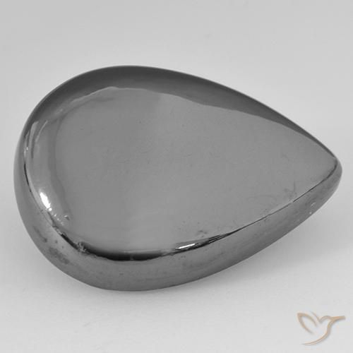 Ematite Grigio argento naturale da 31.03 ct, Forma a pera, Opaco