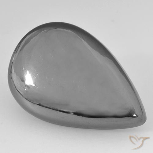 28.34ct Naturale Grigio medio Ematite, Forma a pera, Opaco